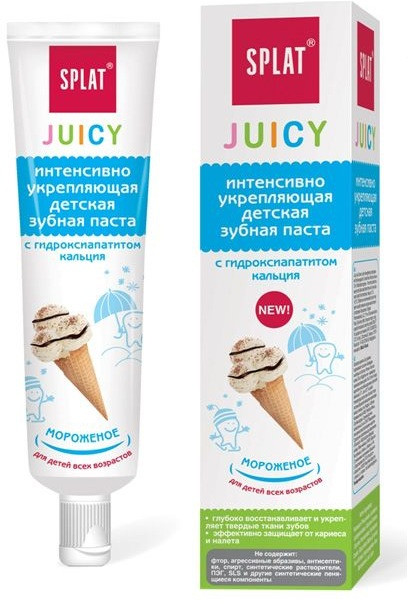 JUICY «МОРОЖЕНОЕ /Ice-Cream» детская зубная паста, 35 мл. (SPLAT) - фото 1 - id-p64519996