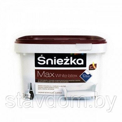 Краска латексная SNIEZKA MAX WHITE LATEX, 5л - фото 1 - id-p64875029