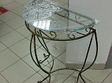 Стол декоративный стеклянный (кованый метал)   полукруглый номер 168 , фото 3