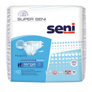 Подгузники для взрослых Super Seni, размер l (Large), 10 шт. - фото 1 - id-p64897079