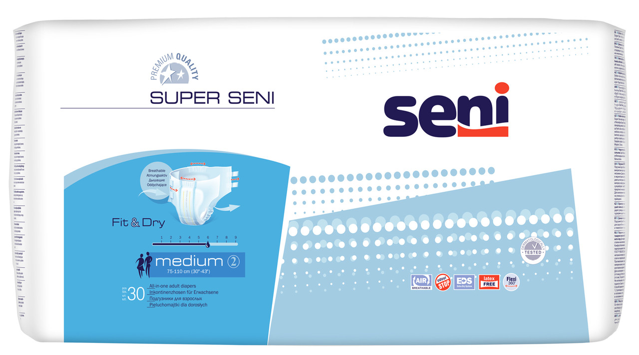 Подгузники для взрослых Super Seni, размер 2 (Medium), 30 шт. - фото 1 - id-p64897083