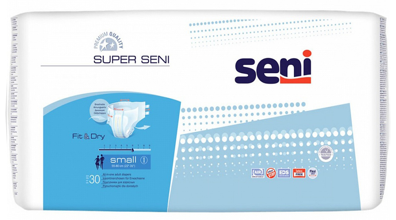 Подгузники для взрослых Super Seni, размер 1 (Small), 30 шт. - фото 1 - id-p64897101