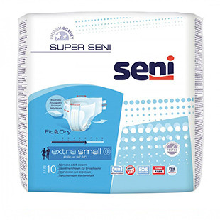 Подгузники для взрослых Super Seni, размер 0 (Extra Small), 10 шт - фото 1 - id-p64897105