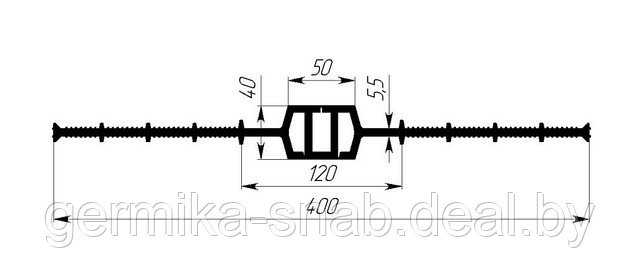 ГИДРОШПОНКА ПВХ 400 мм для деф.швов 50 мм