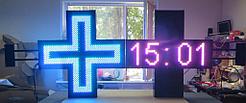 Светодиодный 2-х сторонний аптечный крест, 7 цветов, 960х960мм, г.Минск 3