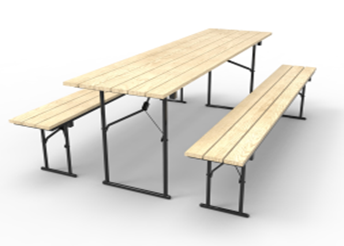 Складной стол с скамейками для улицы 1800 мм