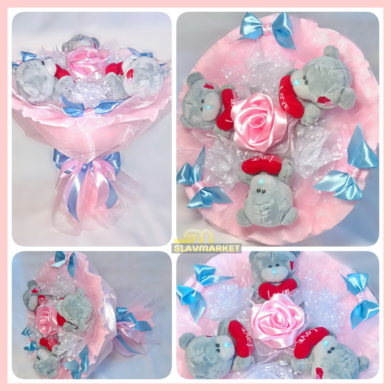 Букет из мягких игрушек (мишек), РГ0301