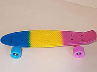 Скейтборд, пенниборд, пенниборд для начинающих трехцветный Penny Board 56,5 см, арт 350-3