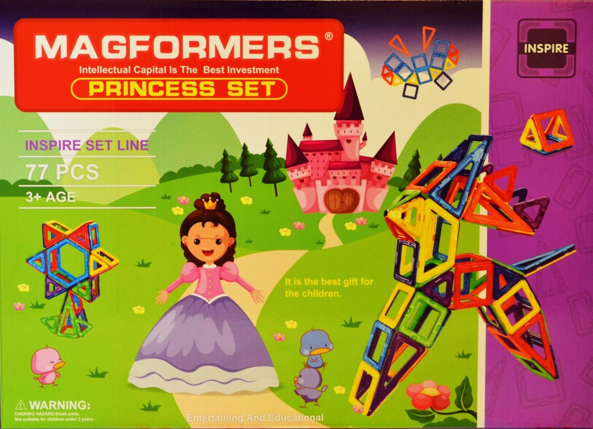 Магнитный конструктор MAGFORMERS Princess Set 77 деталей - фото 1 - id-p64965496