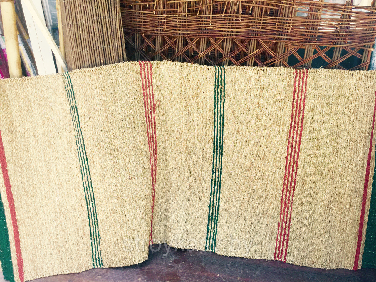Циновка-коврик из рисовой соломы 90х150