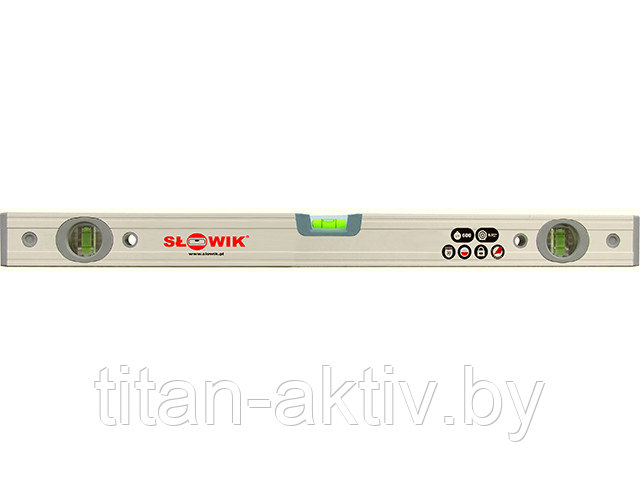 Уровень 1000 мм 3 глаз. брусковый, серебро PN33 SLOWIK (быт.) (600 гр/м 0.50 мм/м) - фото 1 - id-p64627039