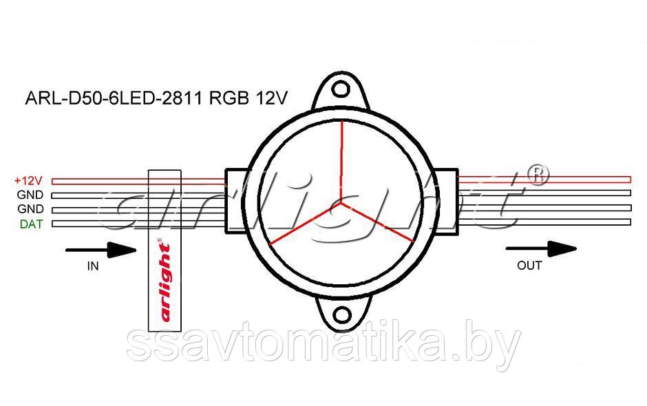 Флэш-модуль ARL-D50-6LED-2811 RGB 12V Матовый - фото 2 - id-p64986025