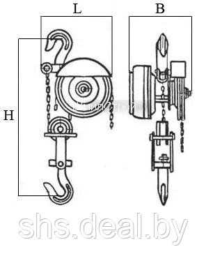 Таль ручная шестеренная стационарная HSC г/п 0,5 т. H=6 м, Минск - фото 2 - id-p3090876