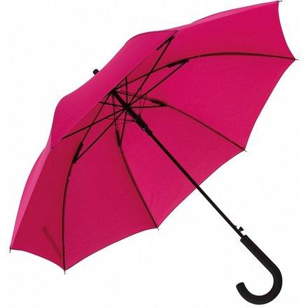 Ярко-розовый зонт-трость Wind с изогнутой ручкой.  Для нанесения логотипа