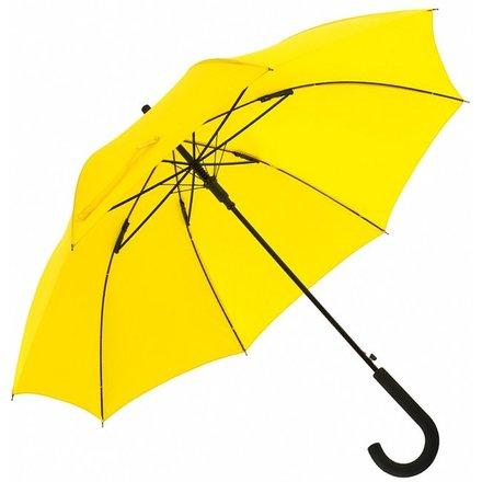 Желтый зонт-трость Wind с изогнутой ручкой.  Для нанесения логотипа