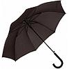 Черный зонт-трость Wind с изогнутой ручкой.  Для нанесения логотипа