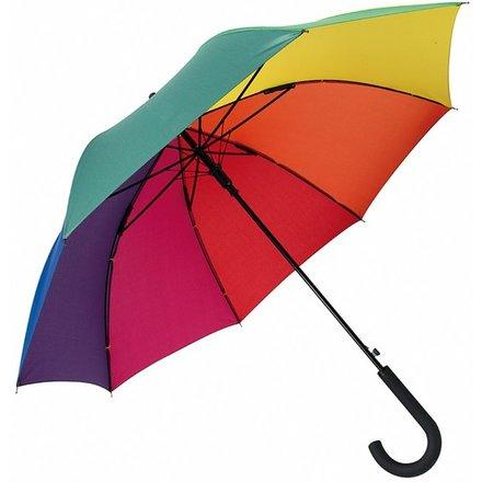Красный зонт-трость Wind с изогнутой ручкой. Для нанесения логотипа - фото 8 - id-p65014319