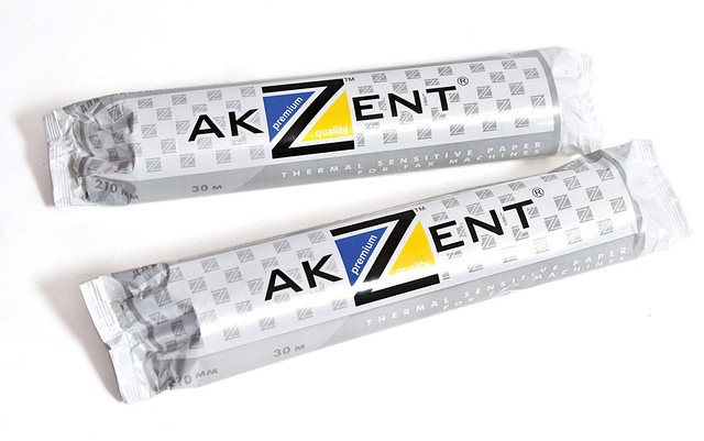 Факсовая бумага Akzent, 210 мм х 12 мм х 30 м, фото 2