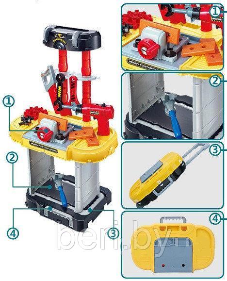 Набор инструментов с верстаком Юный Мастер W077, детская мастерская с шуруповертом, набор игровой - фото 2 - id-p65015965
