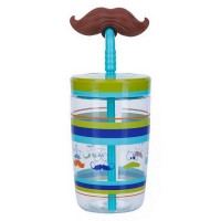 Бутылка для воды Contigo ssom Funny Straw Electric Blue Mustache. - фото 1 - id-p65056975