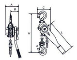 Таль ручная рычажная марки HLB, г/п 0,5 тн, H=6м, фото 6