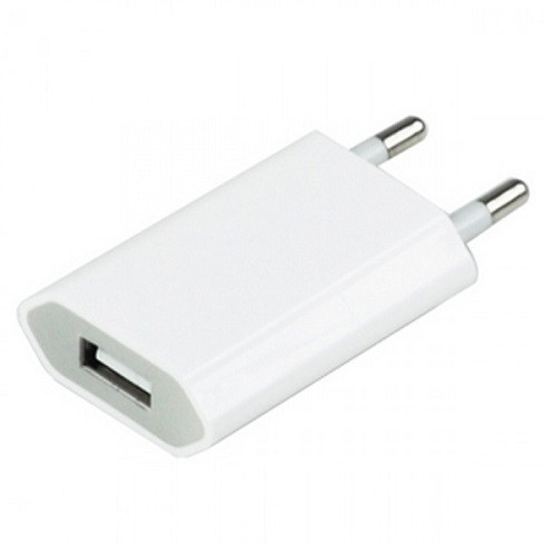 Сетевое зарядное устройство iPhone/iPod USB белое (СЗУ) (5V, 1 000 mA) - фото 1 - id-p68984802