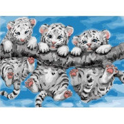 Картина по номерам Тигрята на дереве 30х40 см