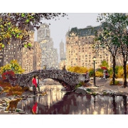 Картина по номерам Старый мост в городском парке 40х50 см