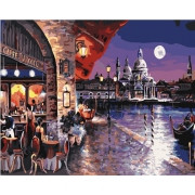 Картина по номерам Ночное венецианское кафе 40х50 см