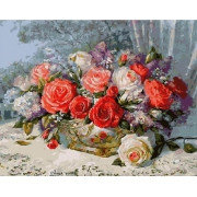 Картина по номерам Корзина разноцветных роз 40х50 см, фото 2