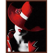 Картина по номерам Незнакомка в красной шляпе 40х50 см
