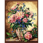 Картина по номерам Розовые пионы 40х50 см
