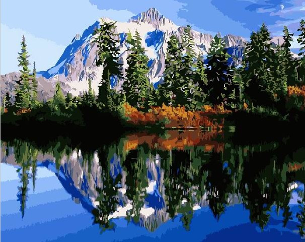 Картина по номерам Горное озеро 40х50 см - фото 3 - id-p65225090