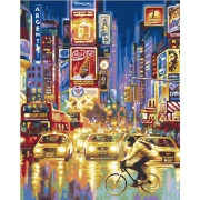 Картина по номерам Ночная жизнь Нью Йорка 40х50 см