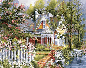 Картина по номерам Дом в саду у пруда 40х50 см, фото 2