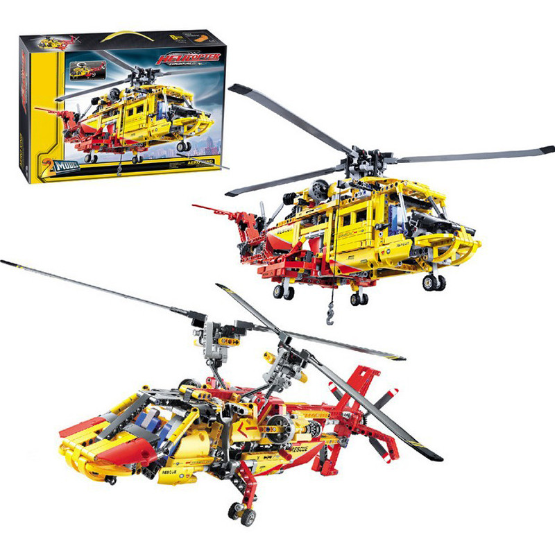 Конструктор decool 3357 (аналог Lego Technic 9396), Вертолет 2-в-1,1056 дет 