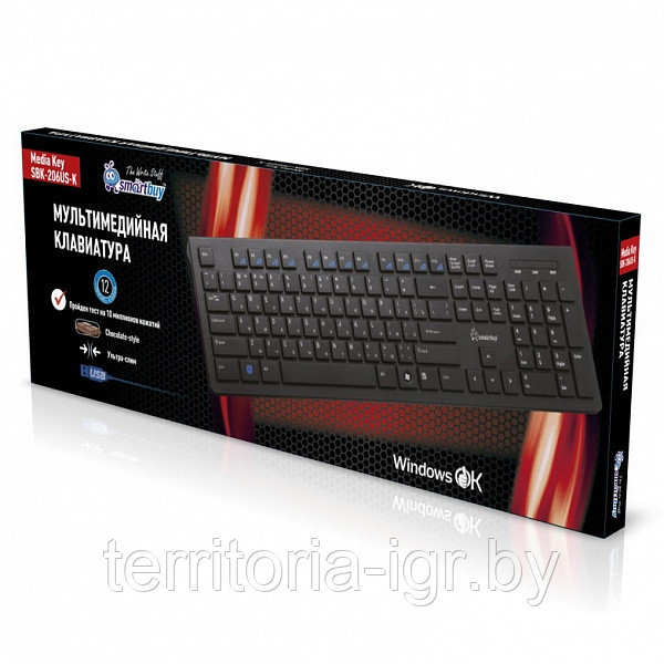 Клавиатура проводная мультимедийная SBK-206US-K Smartbuy