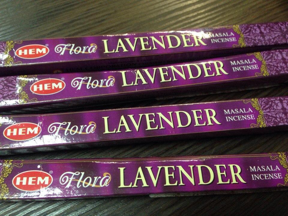 Благовония Лаванда "Hem Flora" Lavender, пыльца, 8 шт