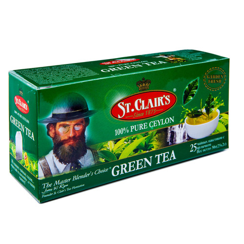 Чай St.Clair's пакетированный зеленый, 25 пак.*2 гр.