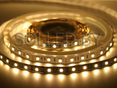 Светодиодная лента SMD 5050 60LED 14,4W 12V IP20(33) белый теплый 5 метров