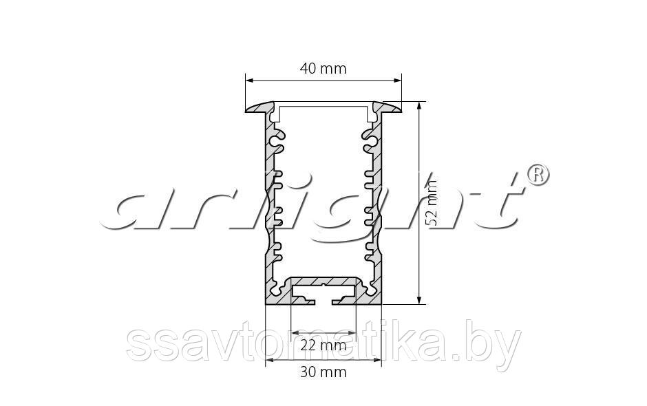 Профиль с экраном ALU-POWER-RS30F-2000 ANOD+FROST - фото 2 - id-p65373642