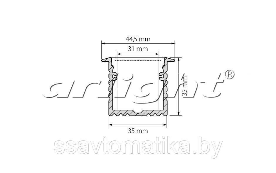 Профиль с экраном ALU-POWER-W35-2000-F ANOD+FROST - фото 2 - id-p65373692