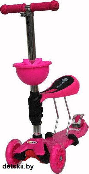 Трехколесный самокат BabyHit ScooterOK Tolocar розовый - фото 2 - id-p65377575