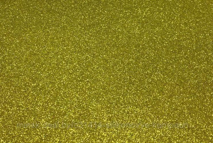 Фоамиран глиттерный золотой, 20x30 см.,толщина 2 мм (GEVA009) - фото 1 - id-p65383054