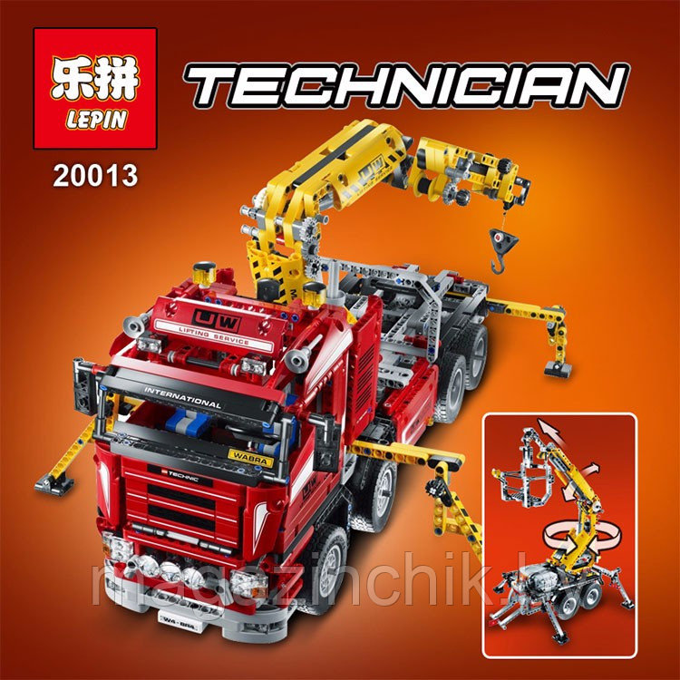 Конструктор Грузовой кран 20013, 1877 дет. аналог Лего Техник (LEGO Technic) 8258 - фото 2 - id-p65418835