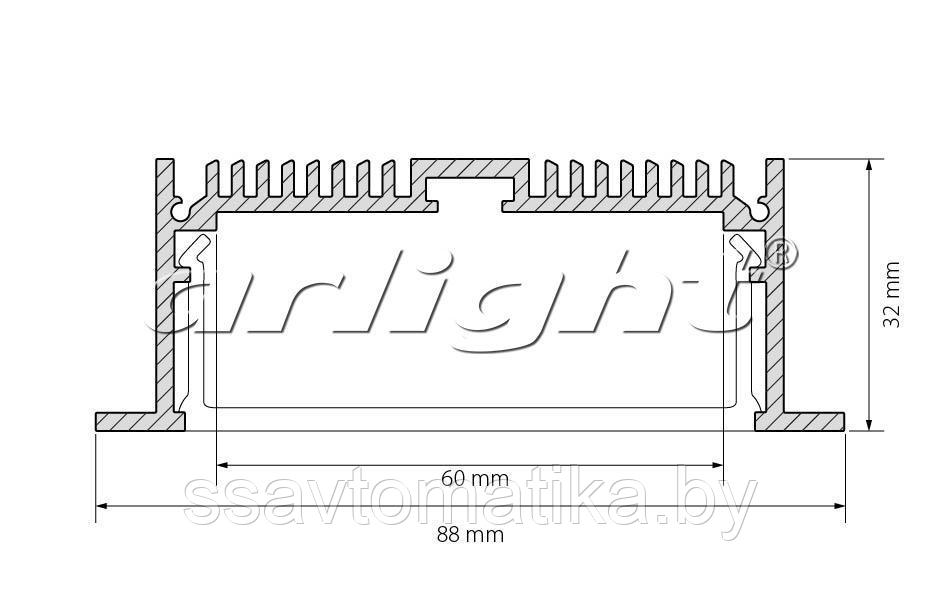 Профиль с экраном SL-LINIA88-F-2500 WHITE+OPAL - фото 3 - id-p65419674