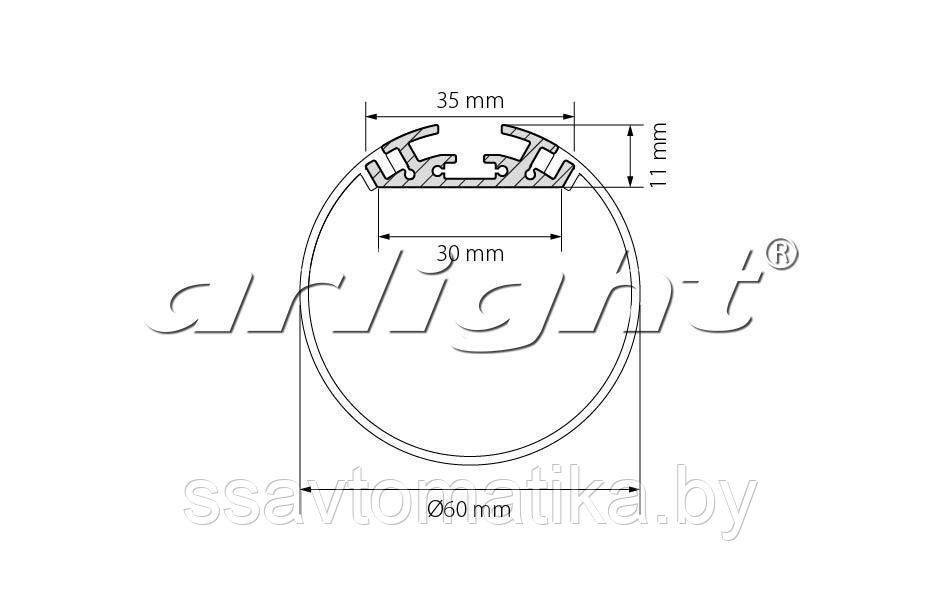 Профиль SL-ROUND-D60-2000 ANOD - фото 2 - id-p65419682