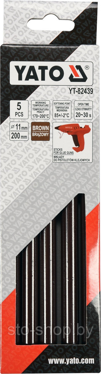 Клеевые стержни коричневые для термопистолета 11х200мм 5шт YT-82439 - фото 2 - id-p65434282