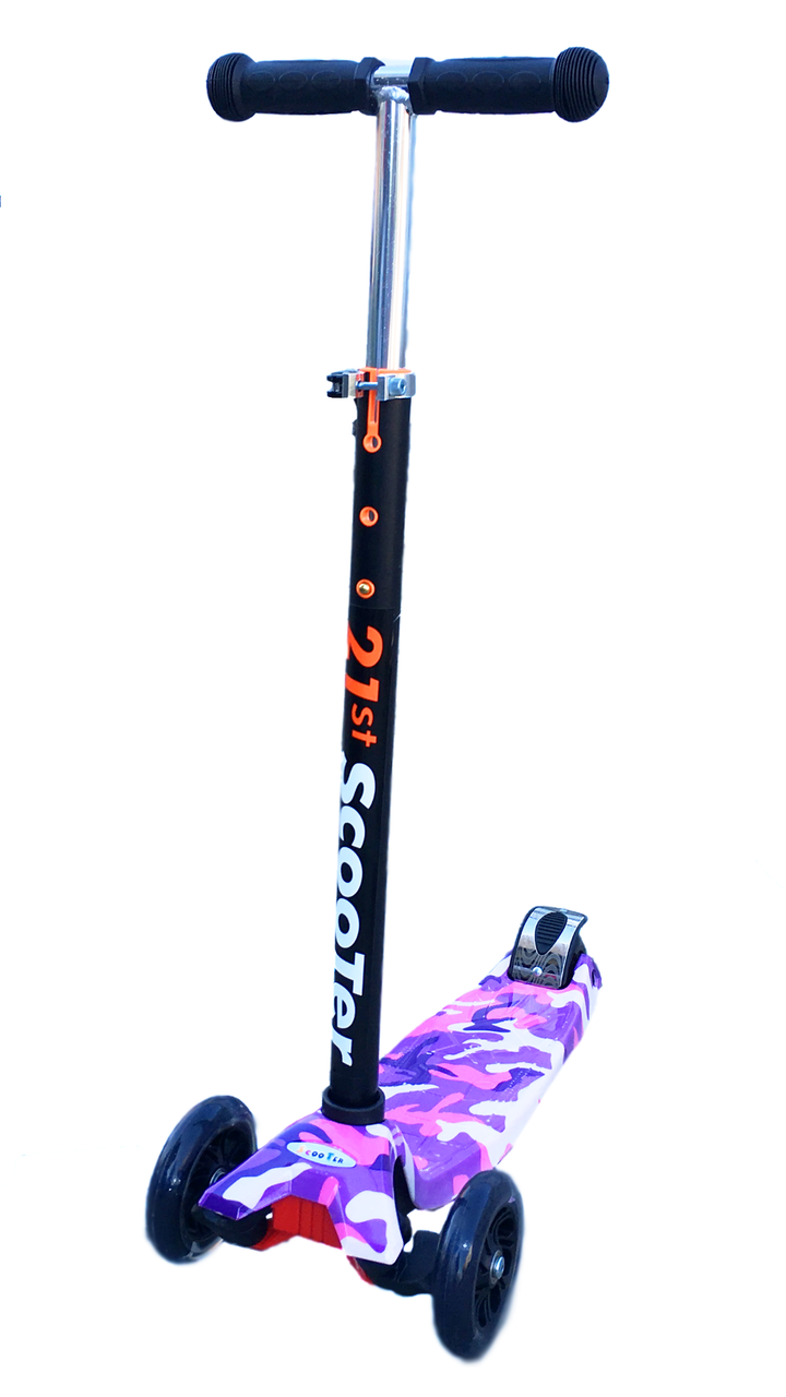 САМОКАТ MAXI SCOOTER PRINT ГРАФФИТИ (светящееся колесо, регулируемая ручка)