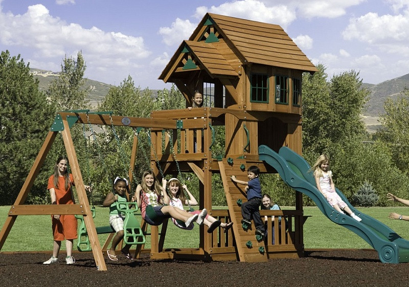 Игровая детская площадка из дерева - фото 2 - id-p65538443